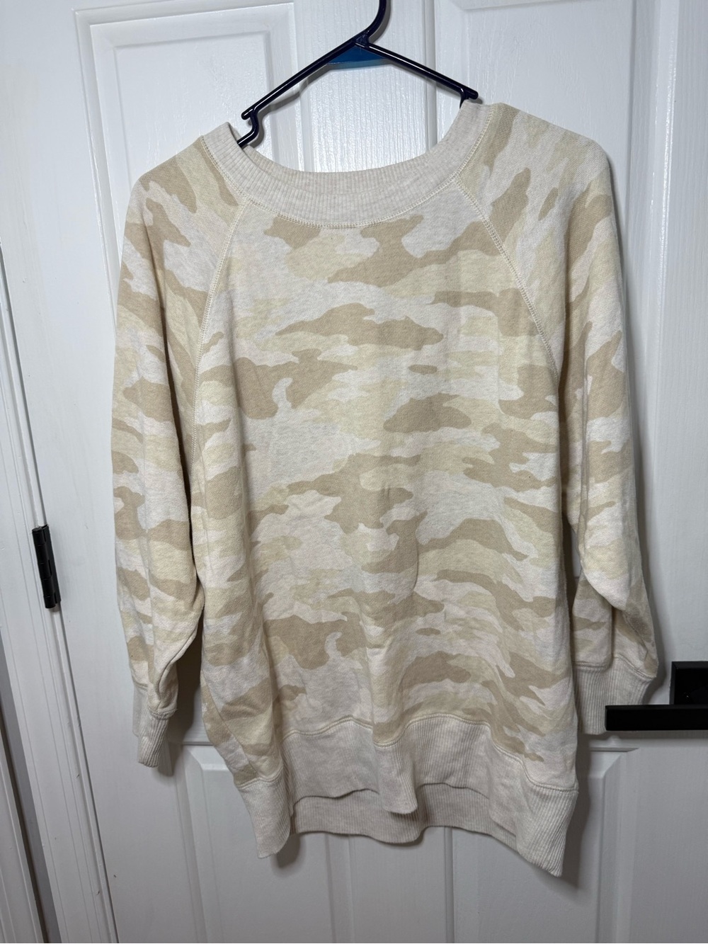 aerie Beige Camouflage Crewneck Sweatshirt